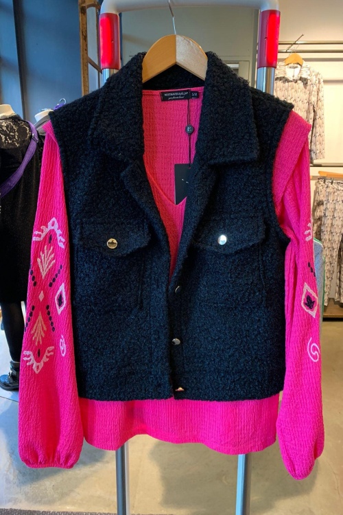 GILET TEDDY - ZWART 