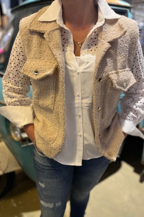 GILET TEDDY - BEIGE 