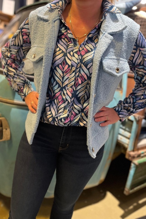 GILET - TEDDY - LICHTBLAUW