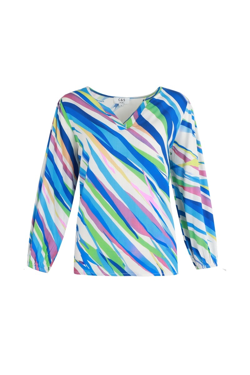 C&S THE LABEL - ALAIZA TOP - BLAUW PRINT 