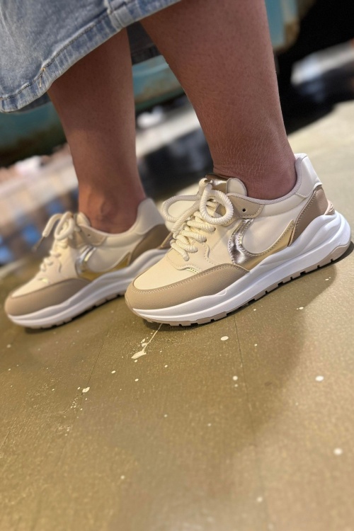 23078 SNEAKER - BEIGE GOUD 