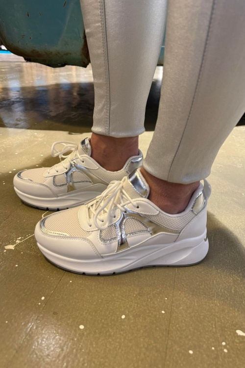 23081 SNEAKER - ZILVER WIT