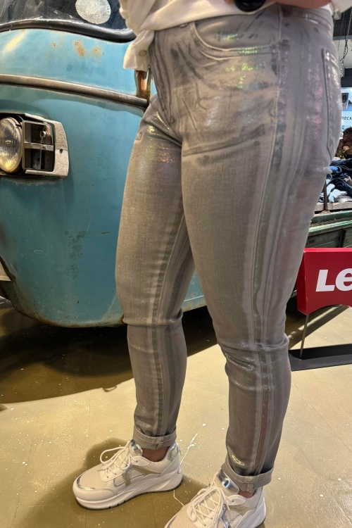 L21290 JEANS - ZILVER METALLIC