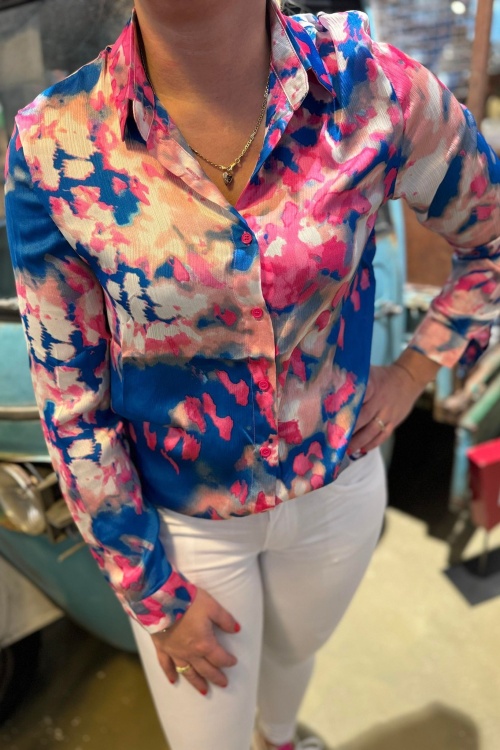 6617-C94 BLOUSE - ROZE PRINT 