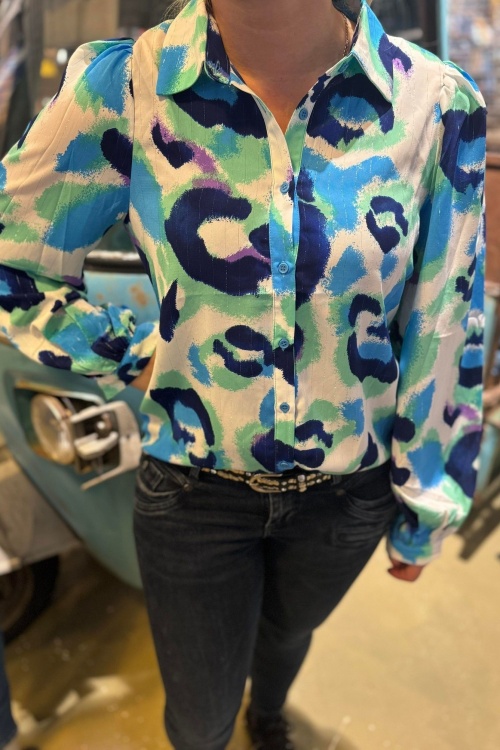 C&S THE LABEL - SHADIA BLOUSE - BLAUW