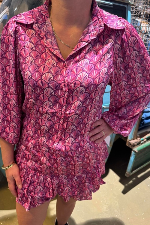 H3322 BLOUSE - ROZE PRINT 