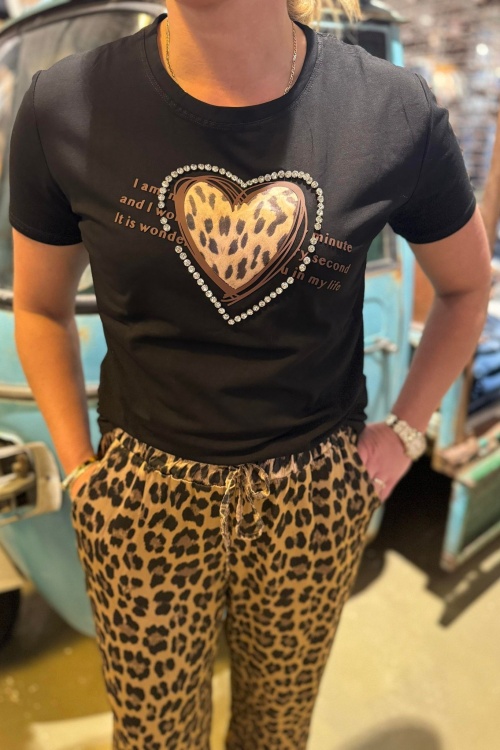 TS161 TSHIRT - ZWART LEO 