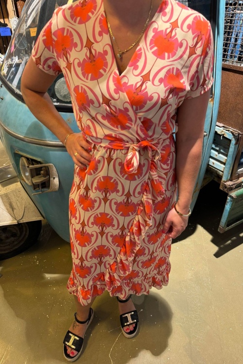 JURK MAXI - ORANJE ROZE 