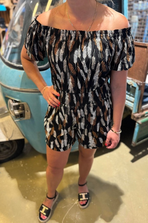 C&S THE LABEL - BERTINE JUMPSUIT - ZWART PRINT