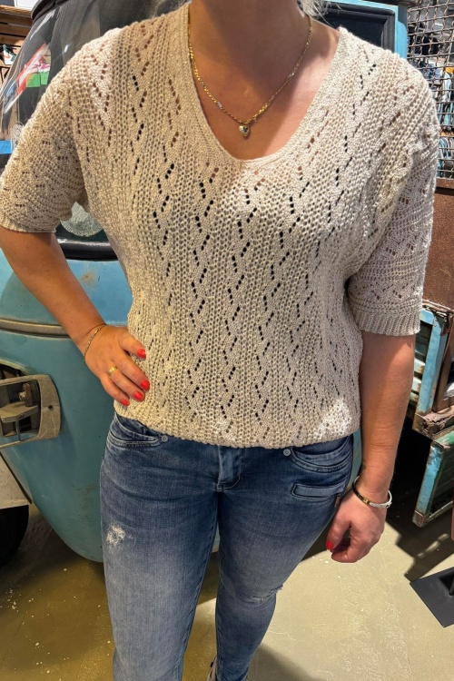 TOP GLITTER - BEIGE 