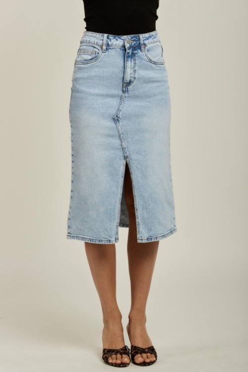 L21341 JEANSROK - BLEACHED