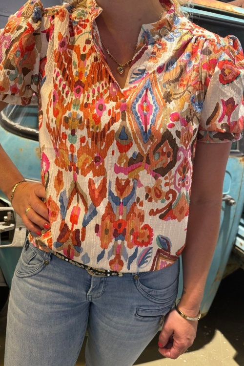 BLOUSE - BEIGE/KLEUR