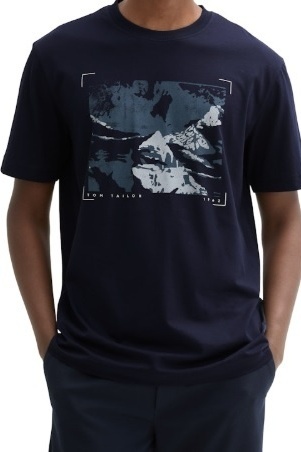 TOM TAILOR - 1043991 - TSHIRT - DONKERBLAUW