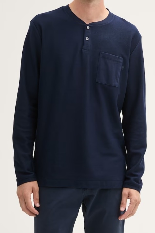 TOM TAILOR - 1044017 - LONGSLEEVE - DONKERBLAUW