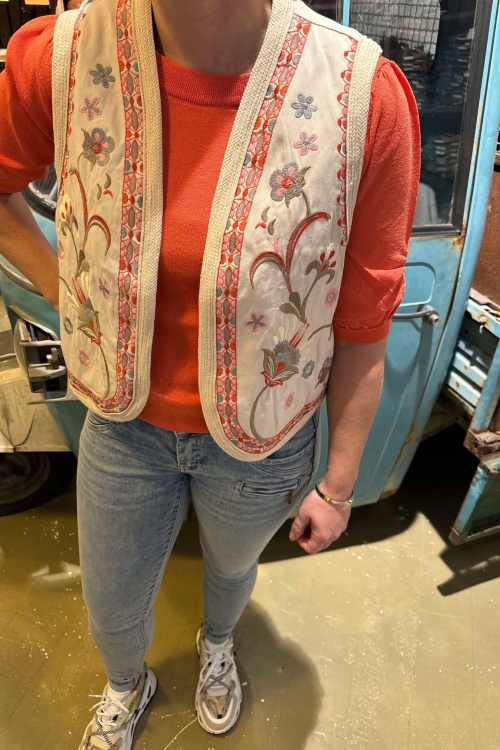 C&S THE LABEL - TORY GILET - BEIGE PRINT