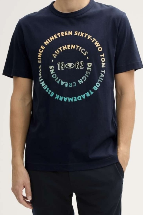 TOM TAILOR - 1045662 TSHIRT - DONKERBLAUW