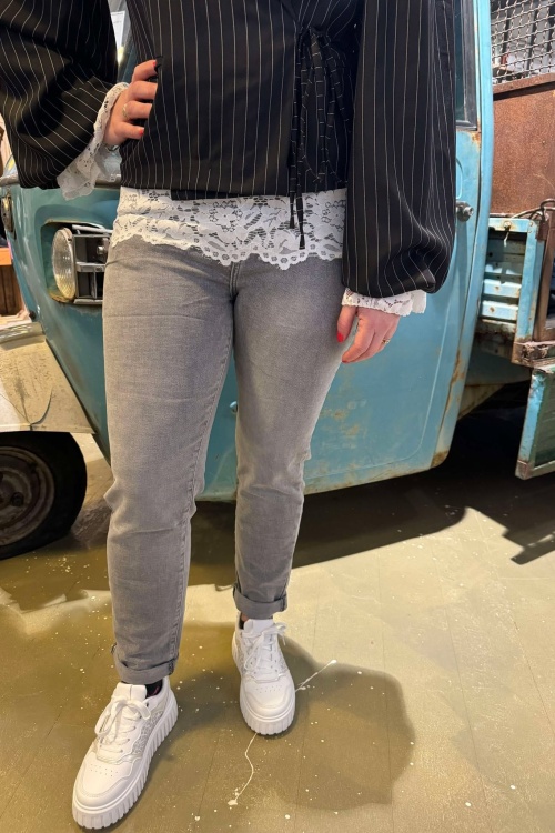 HM306-6 - MOM JEANS - GRIJS