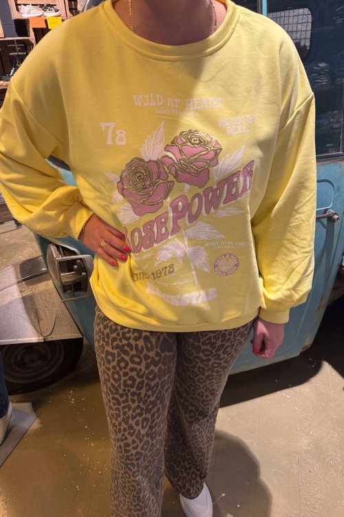 SWEATER PRINT - GEEL