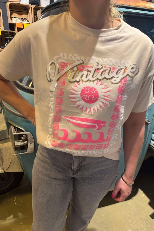 TSHIRT PRINT - BEIGE