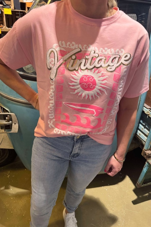 TSHIRT PRINT - ZACHT ROZE 