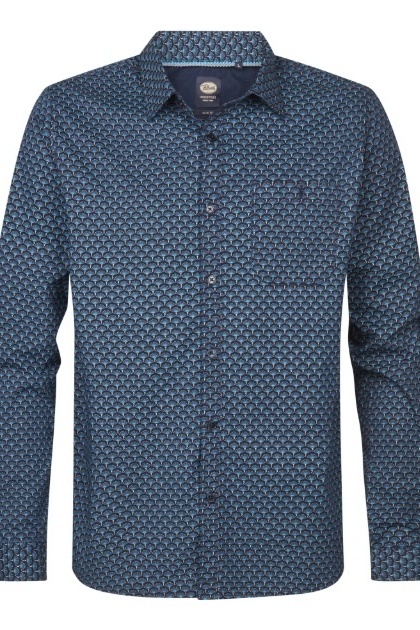 PETROL - M-1050-SIL407 - BLOUSE - BLAUW