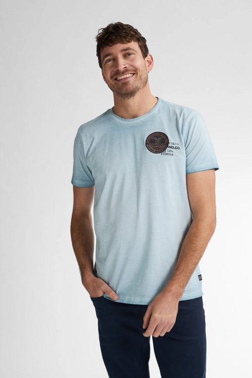 PETROL - M-1050-TSR607 - TSHIRT - LICHTBLAUW