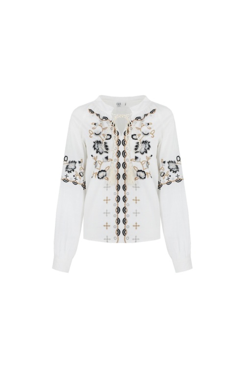 C&S THE LABEL - GERBY BLOUSE - WIT PRINT