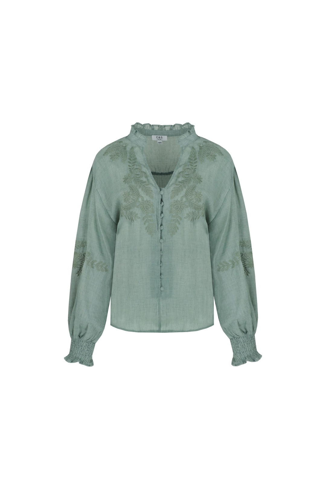 C&S THE LABEL - NANCAY BLOUSE - LICHTGROEN