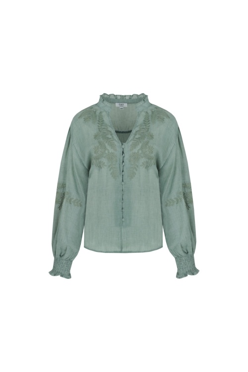 C&S THE LABEL - NANCAY BLOUSE - LICHTGROEN