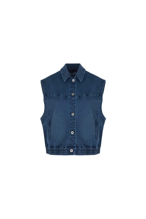 C&S THE LABEL - HAROMONEY GILET - DONKERBLAUW