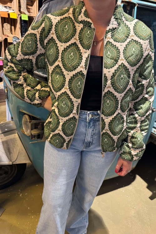 BOMBER - PRINT - GROEN