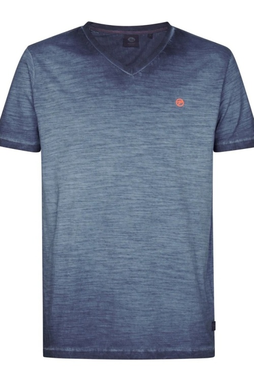 PETROL - TSHIRT- M-1050-TSV662 - DONKER BLAUW