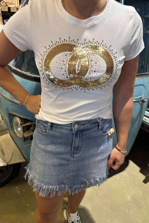 JMC19306 - TSHIRT - WIT GOUD