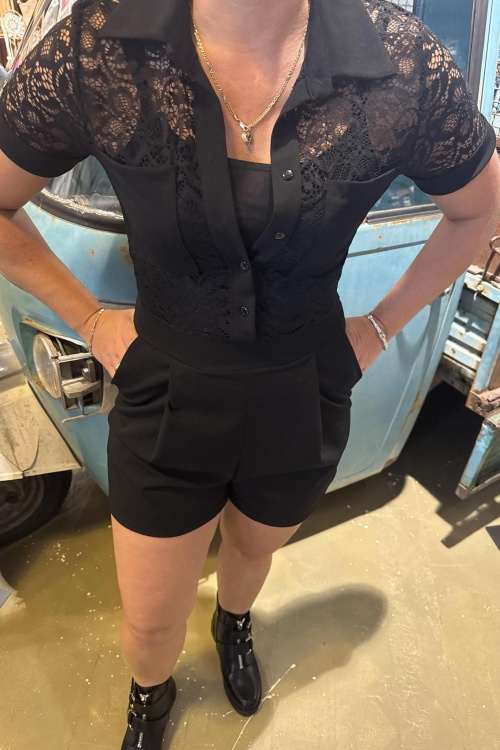 JUMPSUIT - KANT - ZWART 