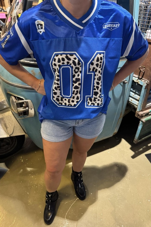 BASEBALL TOP - BLAUW