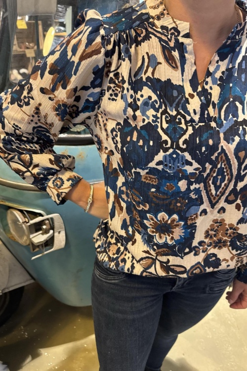 BLOUSE PRINT - NAVY
