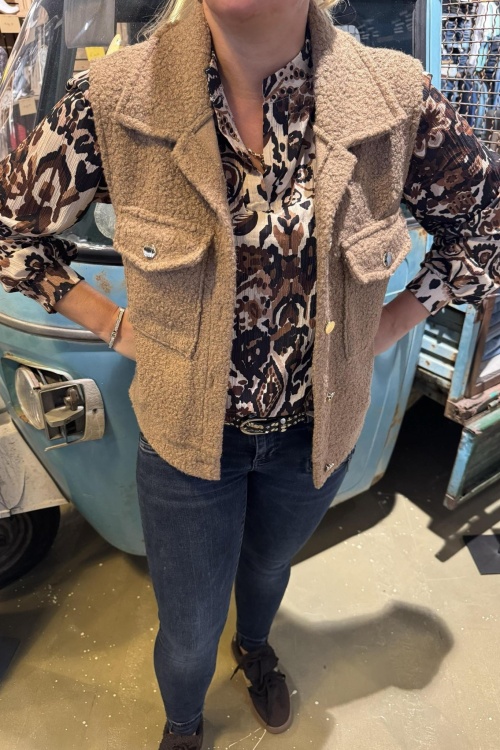 GILET TEDDY - CAMEL 