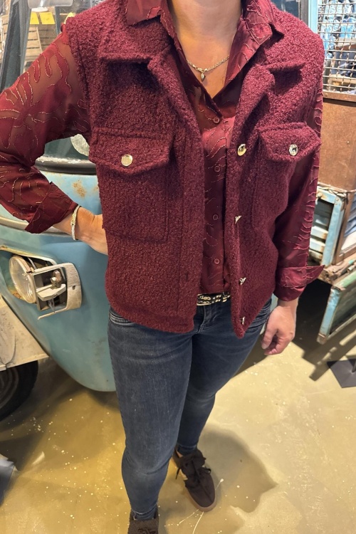  GILET TEDDY - BORDEAUX