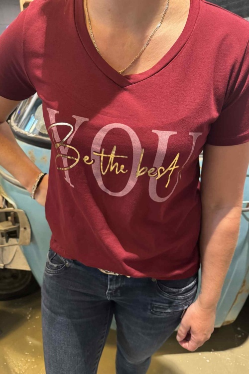 TSHIRT - PRINT - YOU - BORDEAUX 