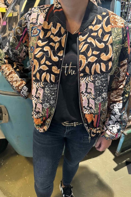 BOMBER - PRINT - ZWART PRINT