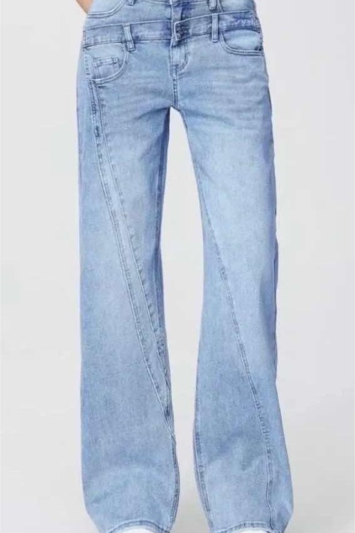 H849 - WIDE LEG - BLAUW 
