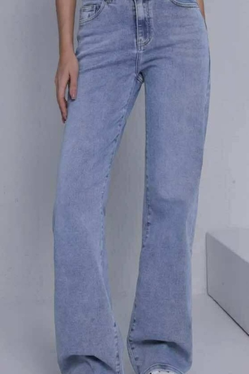 H953-3 - WIDE LEG - MIDDENBLAUW 