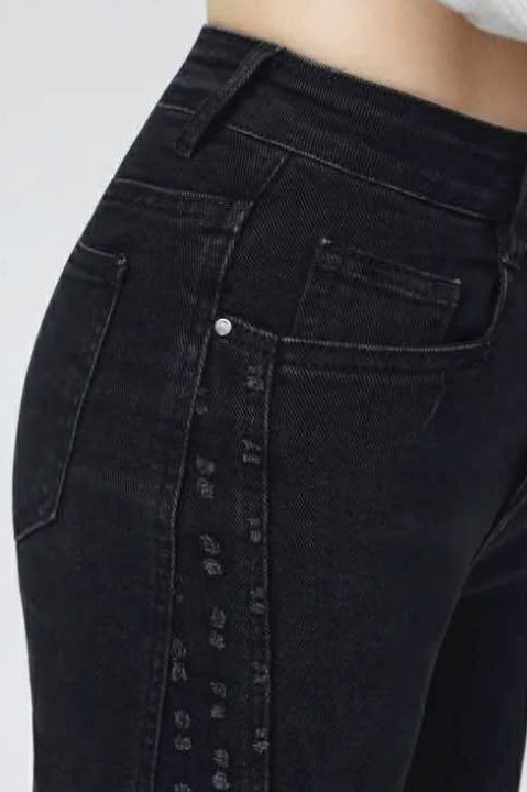 H953-1 - WIDE LEG - ZWART