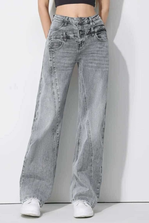H849 - WIDE LEG - GRIJS 
