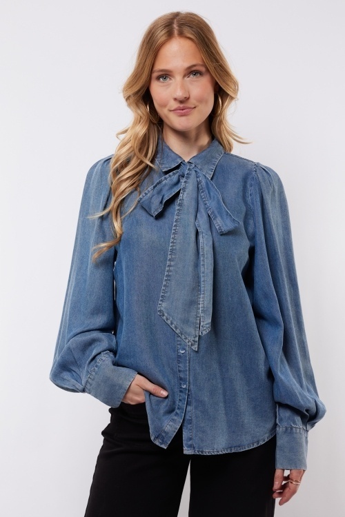 C&S THE LABEL - LISSA - BLOUSE - DENIM