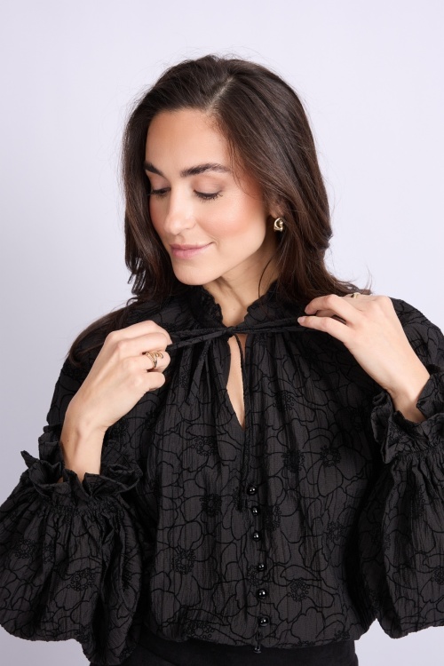 C&S THE LABEL - LIES - BLOUSE - ZWART