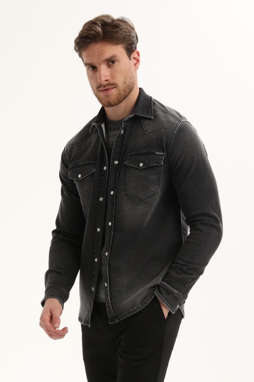 GABBIANO - 335734 - BLOUSE - ZWART DENIM