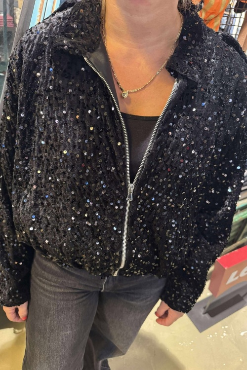 VEST - PAILLET - ZWART 