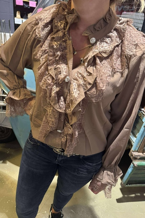 BLOUSE - ROESEL - LICHTBRUIN