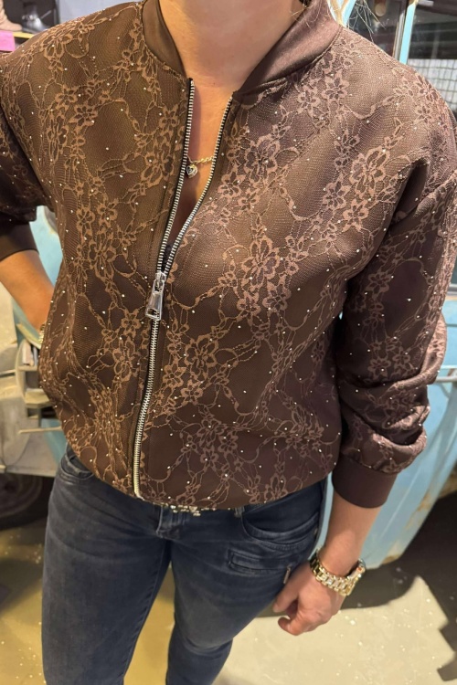 VEST - STRASS - BRUIN